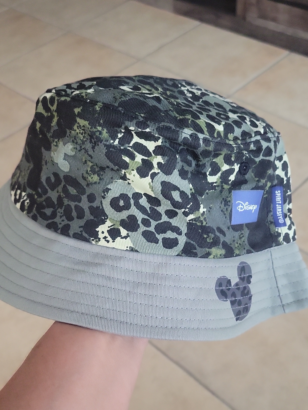 Disney Kids Green Camo Leopard Print Bucket Hat
